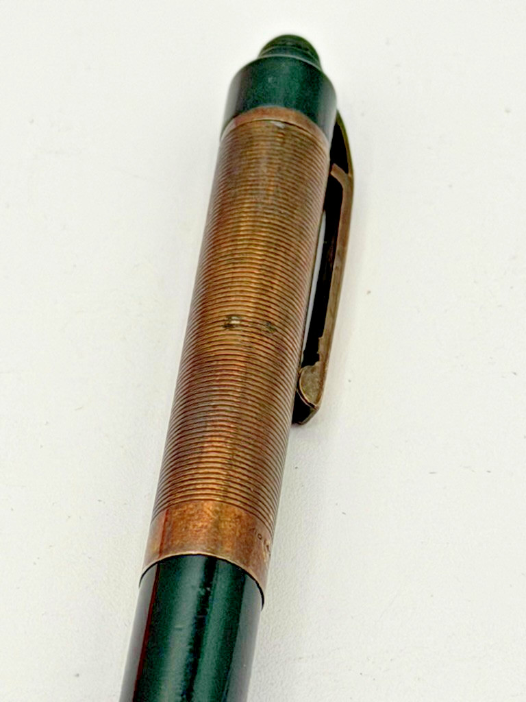Vintage Eversharp Mechanical Pencil Green Ribbed Metal Grip USA
