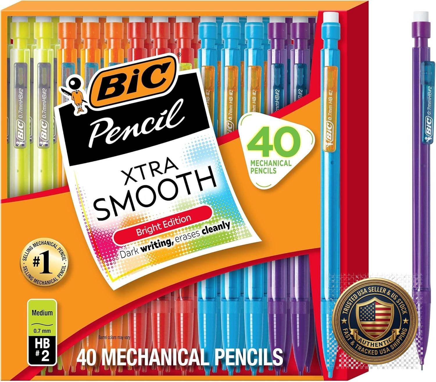 Mechanical Pencils 0.7mm Medium Point Bulk School Supplies 40 Pack