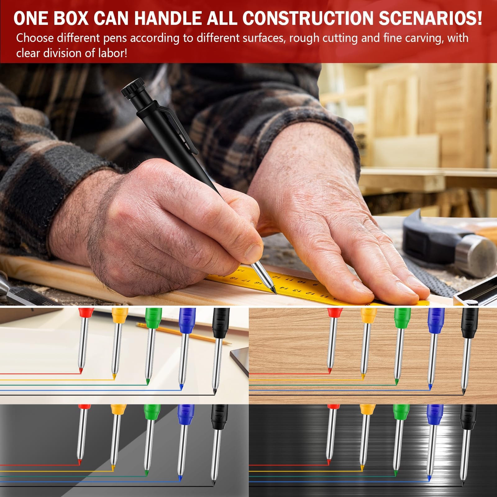 22 Pack Mechanical Carpenter Pencil Set with 78 Pencil Refills and Sharpener,…