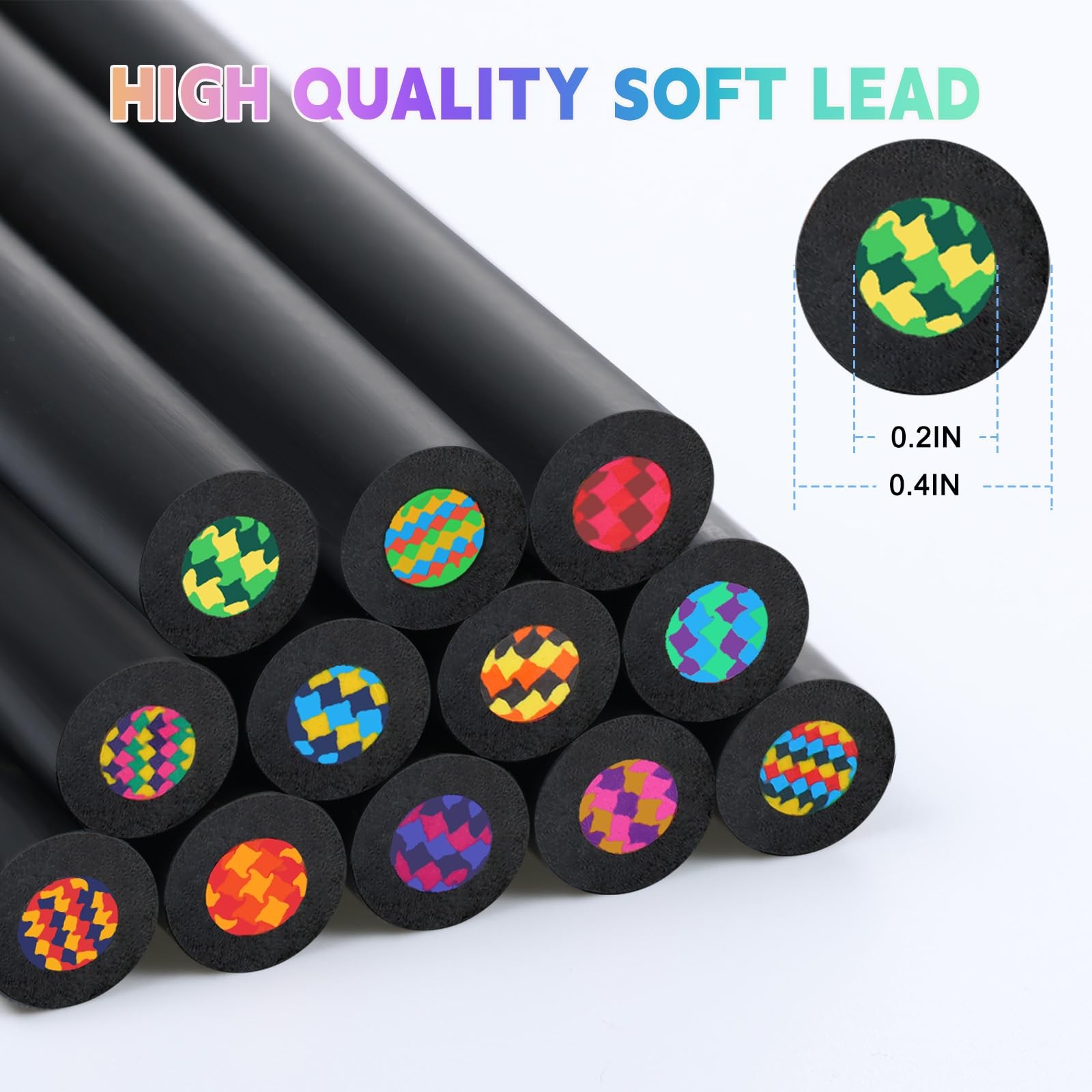 TINNIVI 12 Colors Rainbow Pencils for Kids Adults, Colored Multicolor