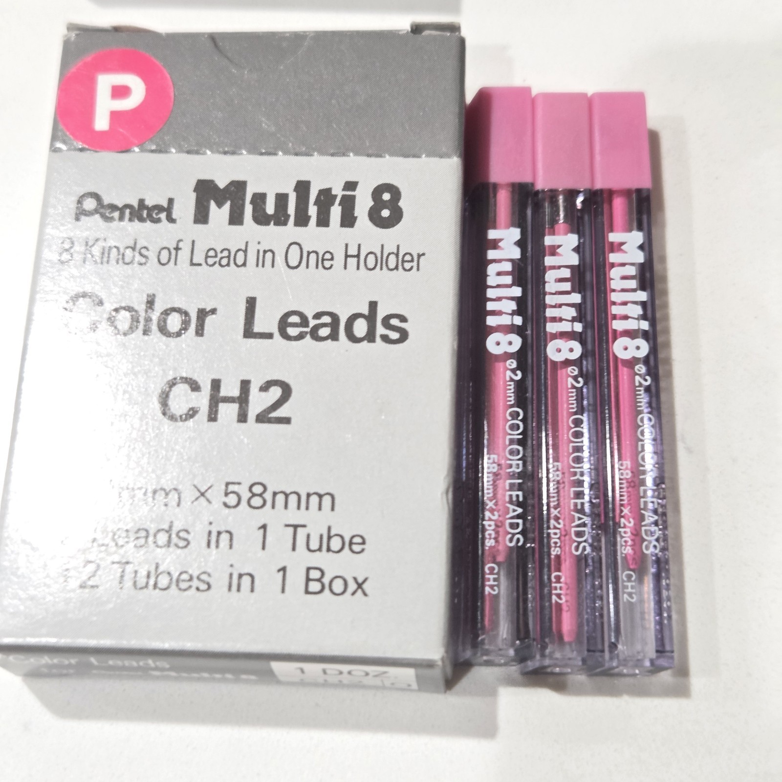 Vintage Pentel Multi8 2mm Color Leads 2x58mm CH2 Mega lot. 67 tubes. New