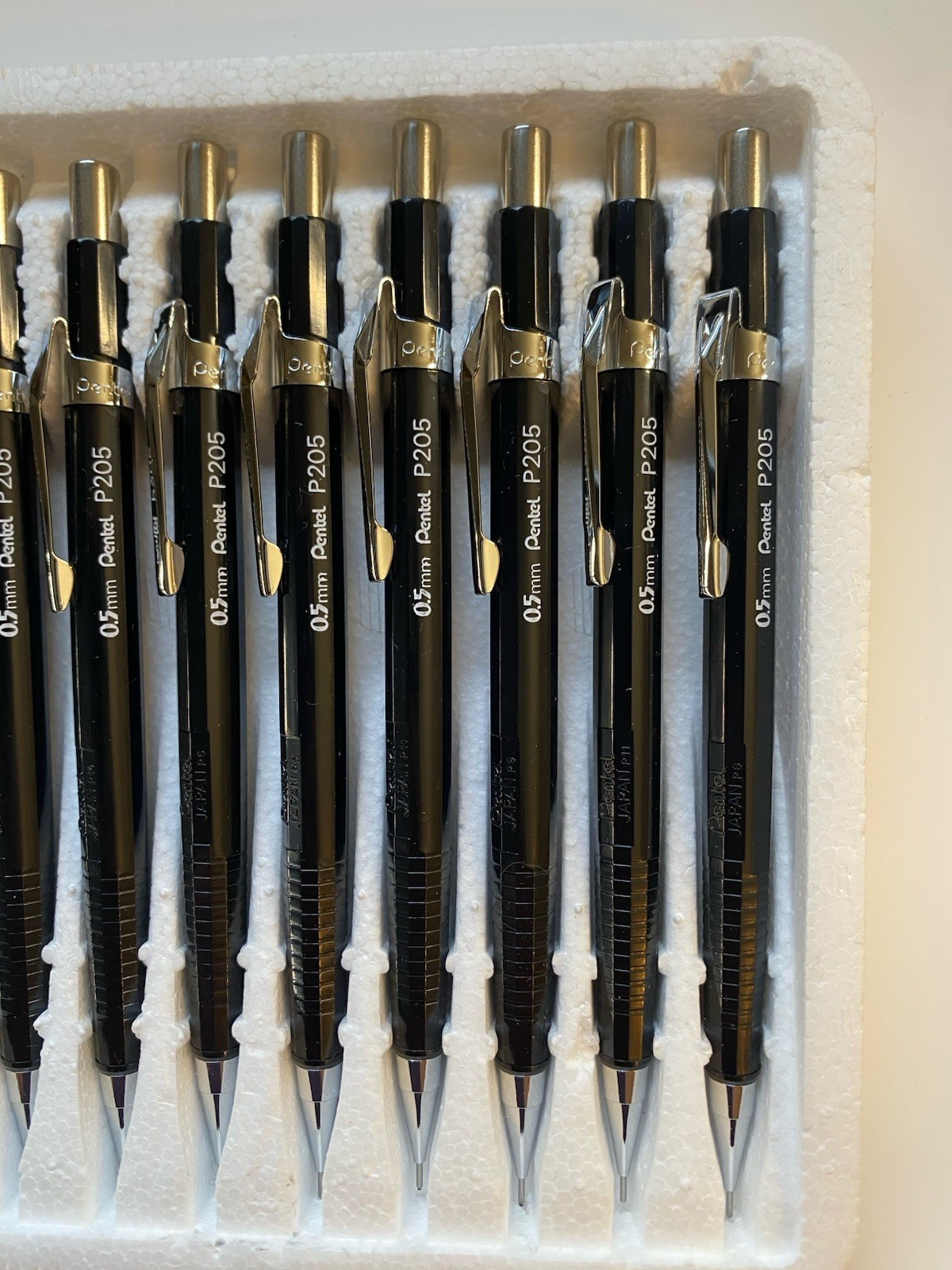 NOS Vintage Pentel Automatic Pencils 12-Pack P205 Black