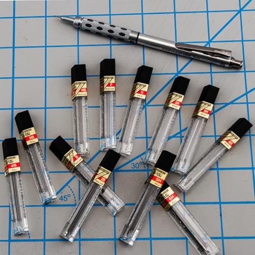 Lead Refills 0.5mm 2B, Black, 12 Leads per Tube (C505-2B) – Pack of 3