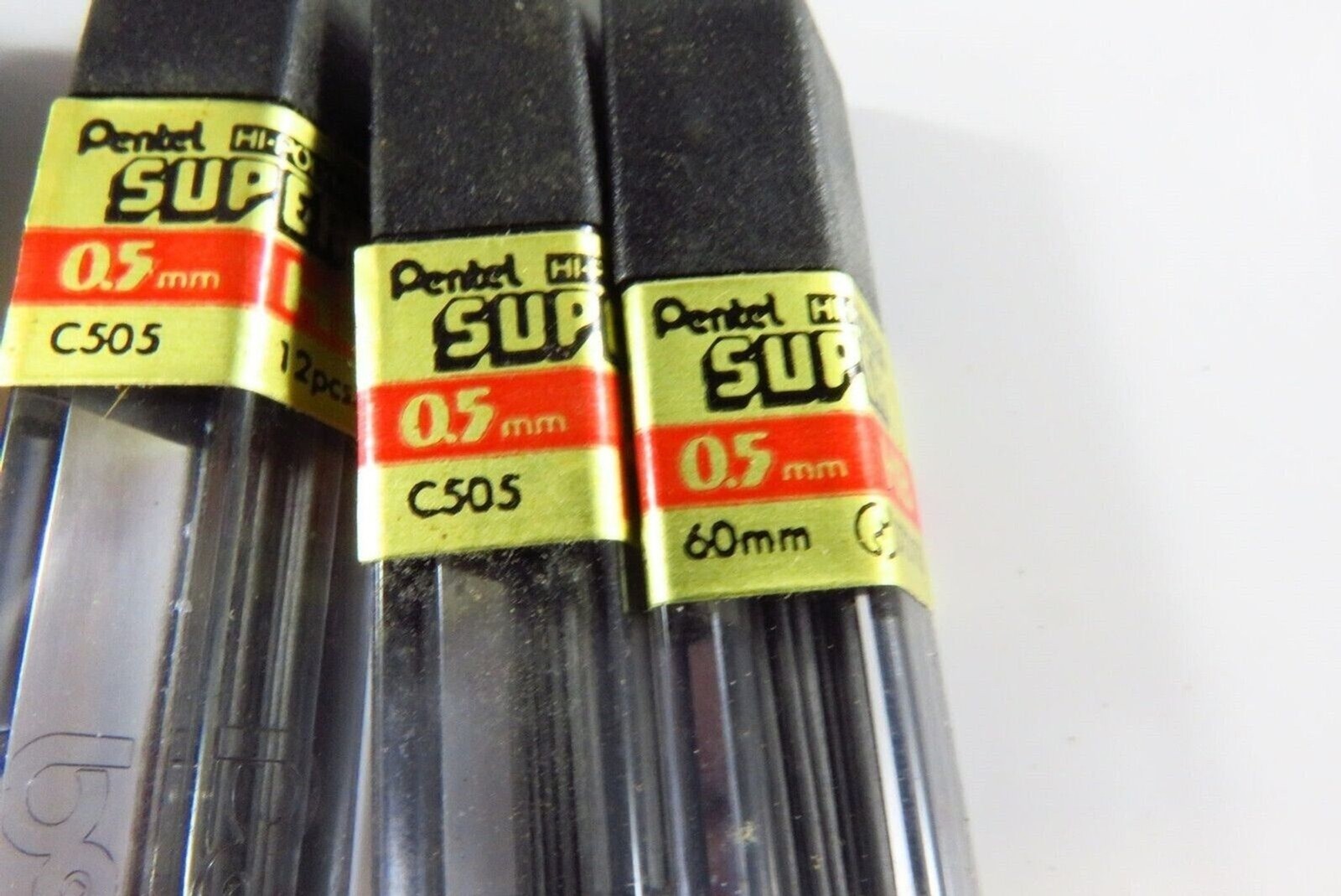 8 Tubes Pentel Hi-Polymer Super Refill Leads Ultra Fine 0.5mm HB (0.020″)