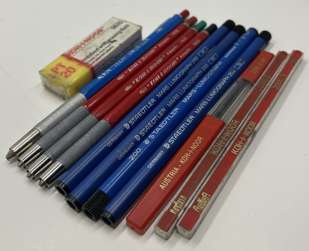 Koh-I-noor 5611 Apato Italy Mechanical Pencils W/ Lead 200 2B 2H 2200 6H & more