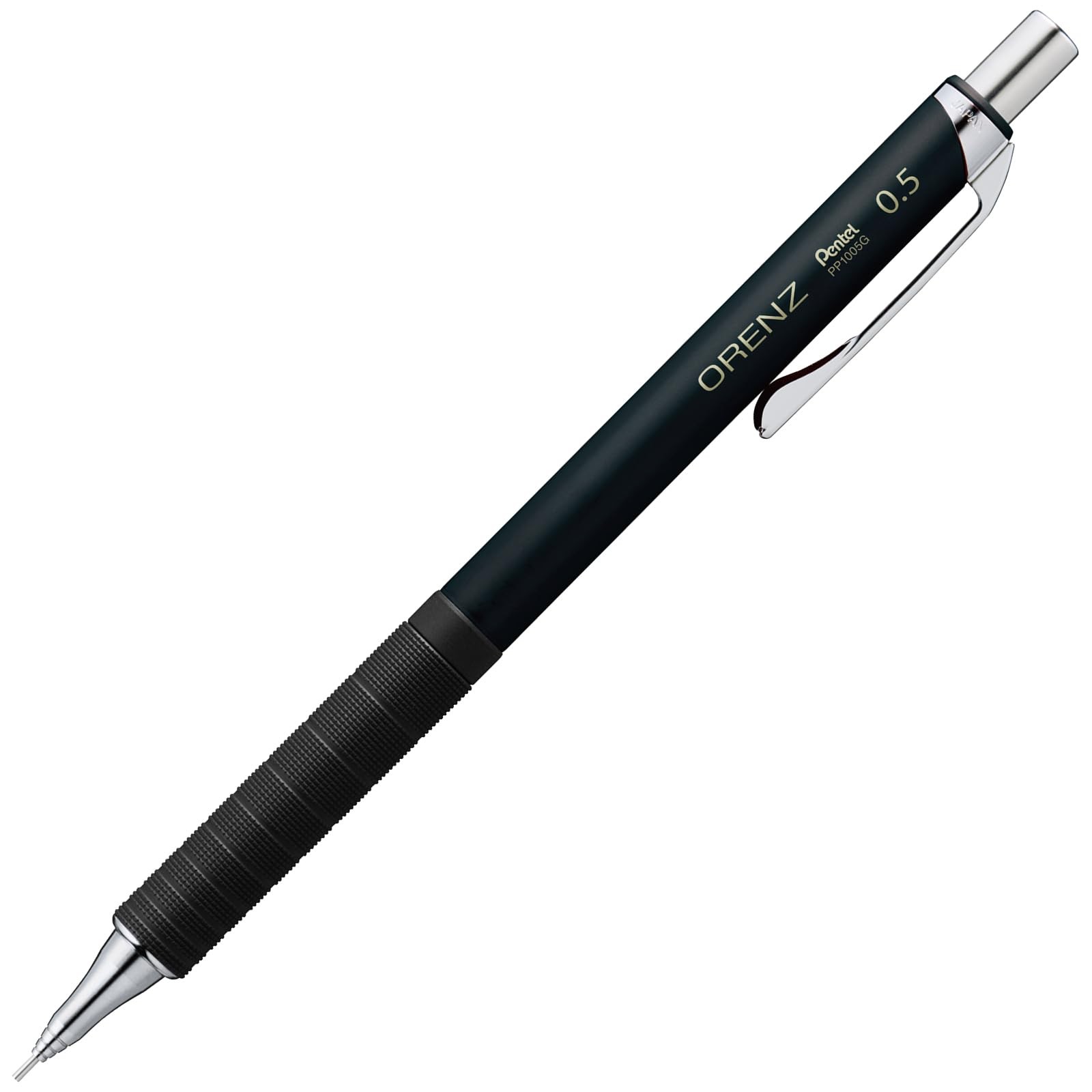 Pentel Orenz Metal Grip Mechanical Pencil, 0.5mm, Black Barrel, XPP1005G2-RA