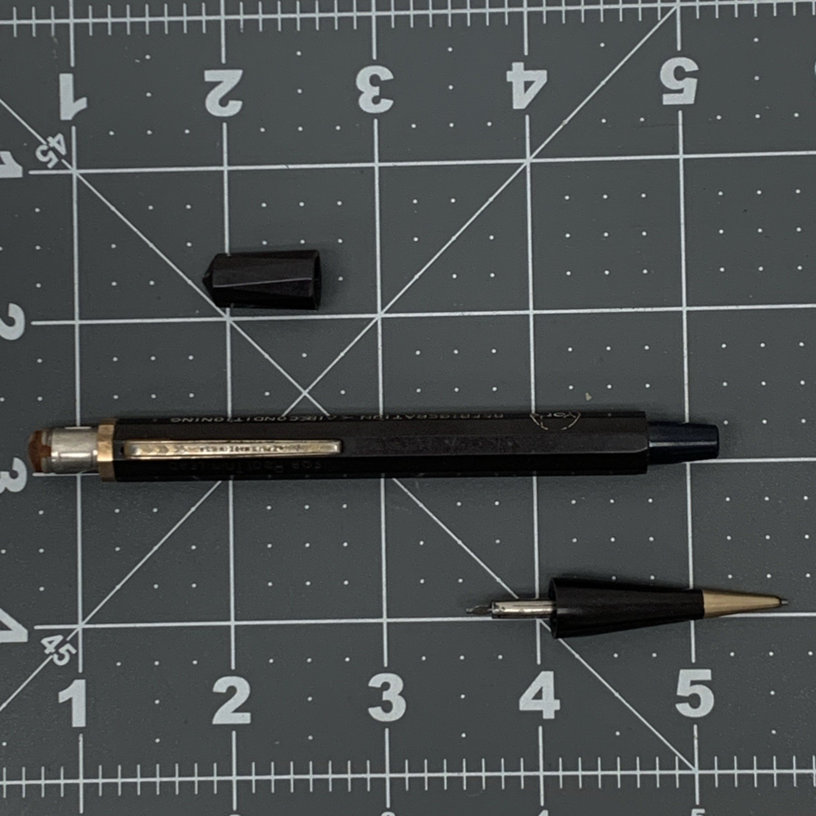 Vintage Auto point YORK Ad Mechanical Pencil Black Gold Made In USA * No Lead