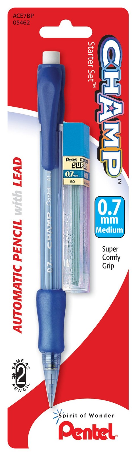 Pentel Champ Mechanical Pencil Set 0.7mm Soft Grip Refillable Random Colors