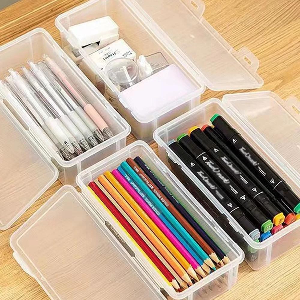 1 pcs Translucent Pencil Case – Large Capacity Organizer for School & Office