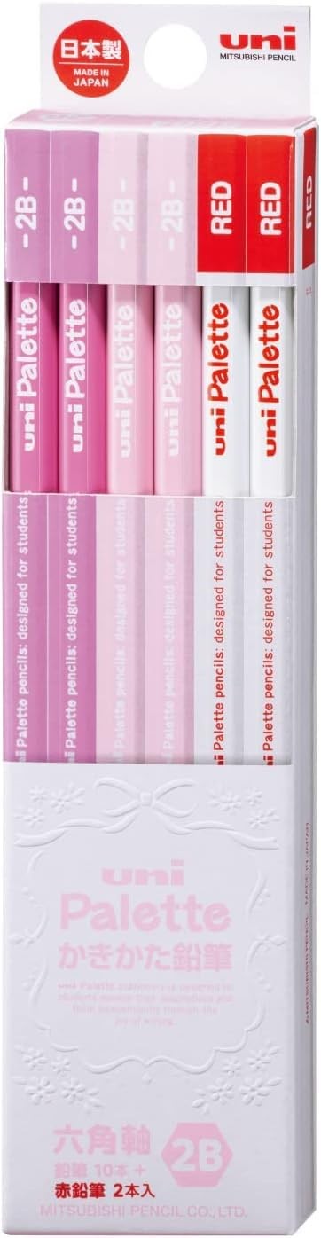 Writing Pencil Unipalette 2B Red Pencil Pastel Pink 1 Dozen