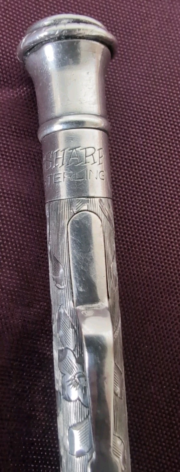 Vintage Wahl Eversharp Sterling Silver Mechanical Pencil, Art Deco Design, 1920s