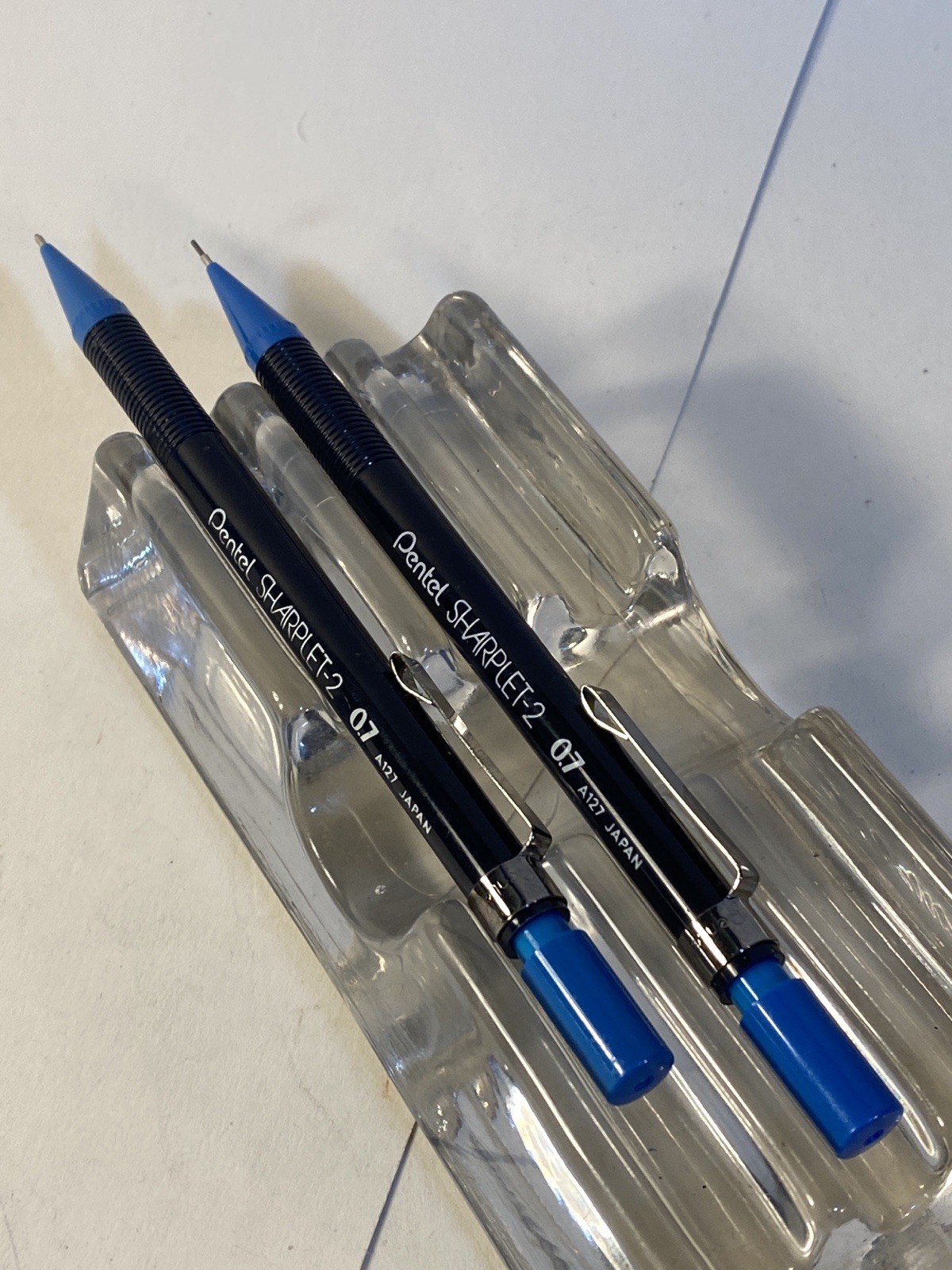 Vintage Pentel Sharplet-2 A127 Japan Mechanical Pencil Black Blue Lot Of 2