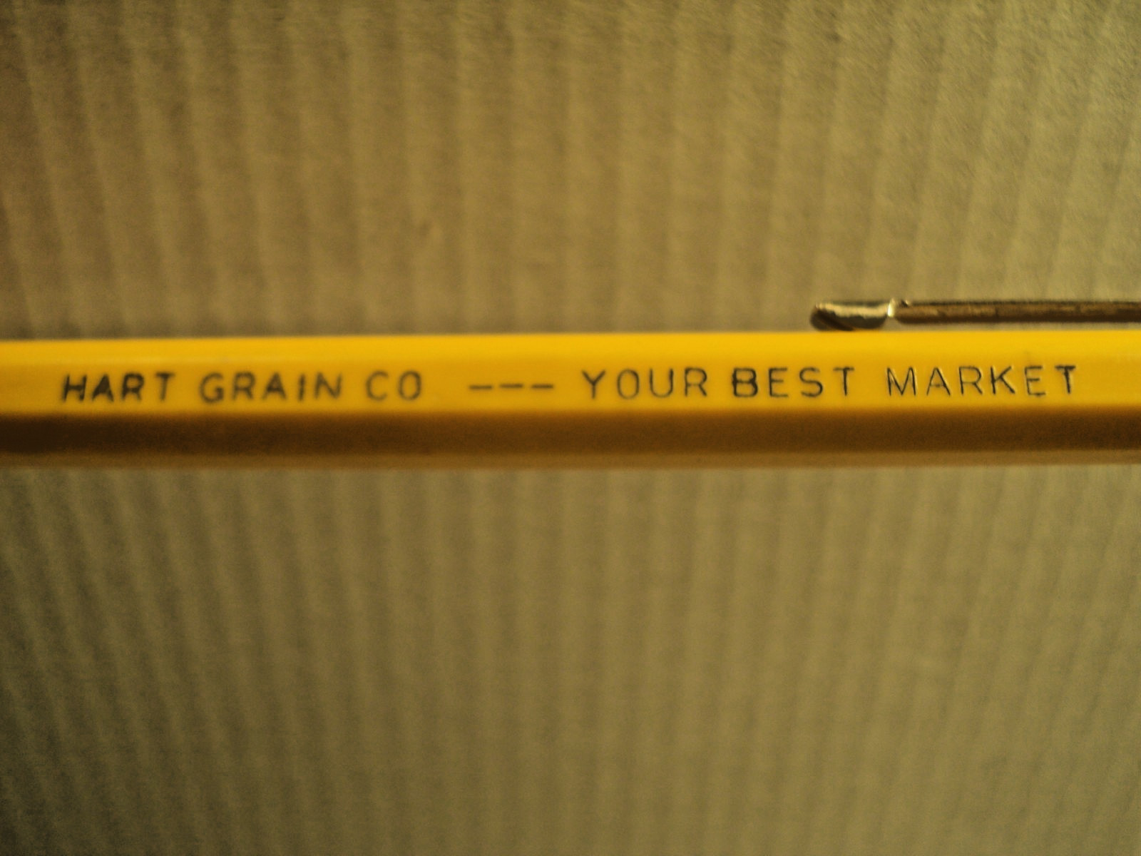 Vintage Autopoint Mechanical Pencil Hart Grain Co Your Best Market Yellow Body