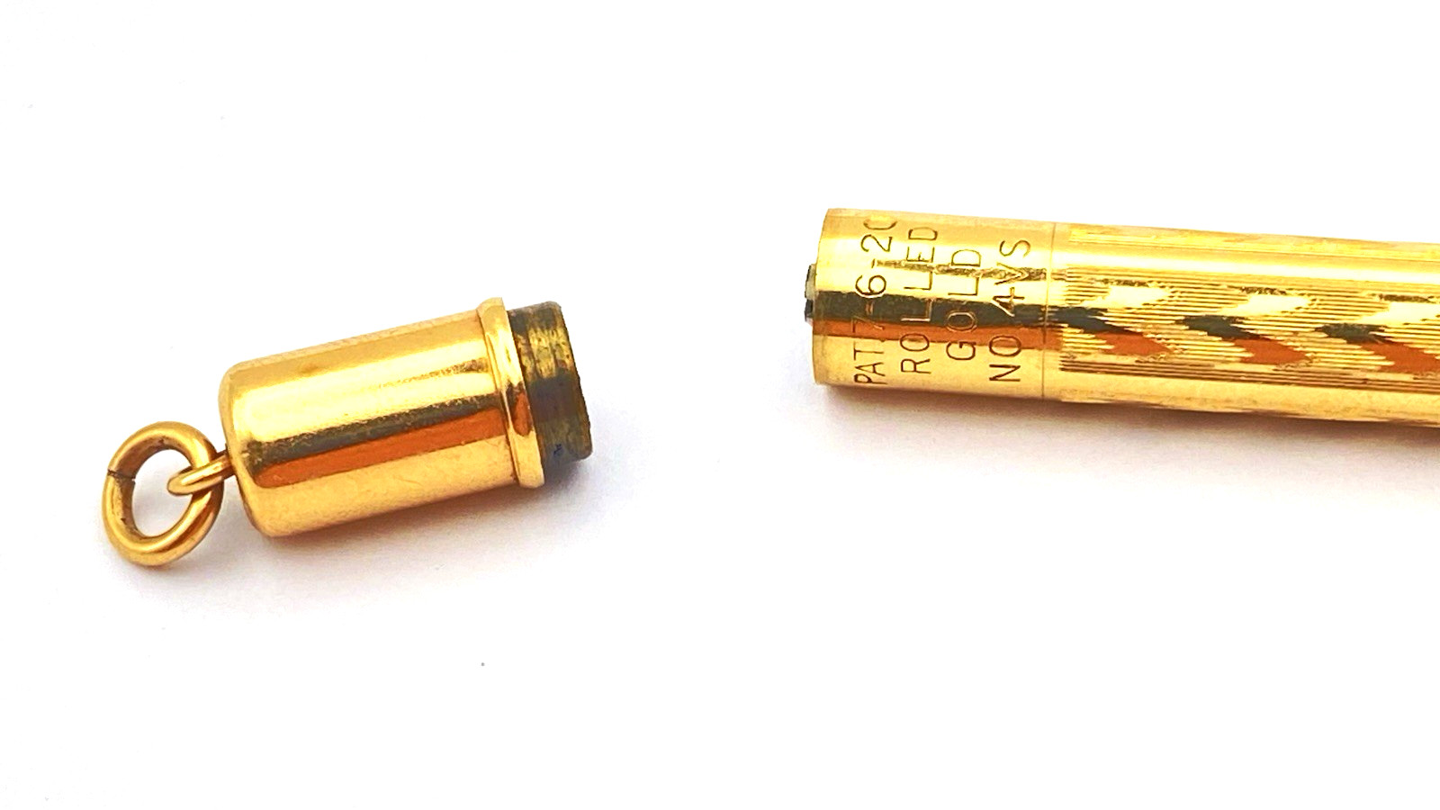 VINTAGE CONKLIN RING TOP PENCIL IN ROLLED GOLD CHECK PATTERN MADE IN USA