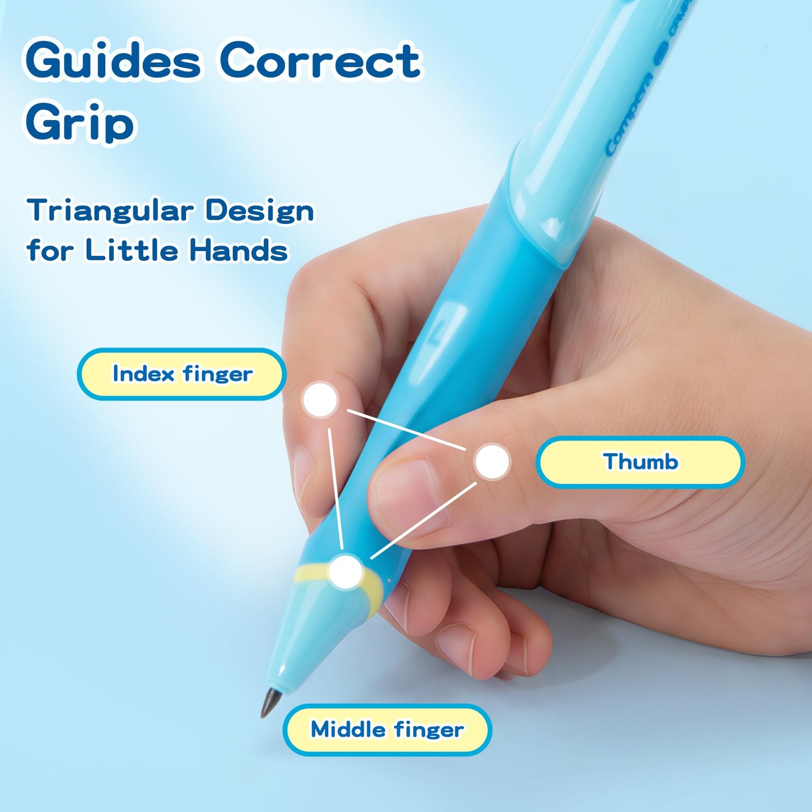 Blue L Ergonomic 2.0mm HB Mechanical Pencil Set Kids Handwriting Aid Refill