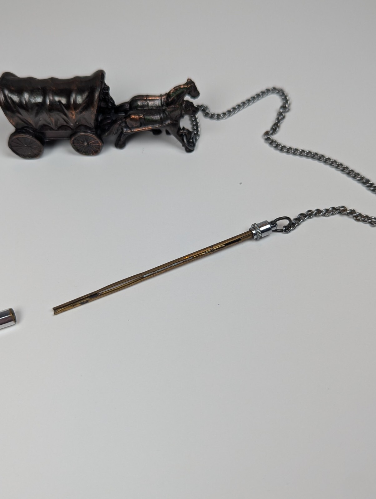 Cast Iron Horses & Wagon Vintage Twist Mechanical Pencil On Chain