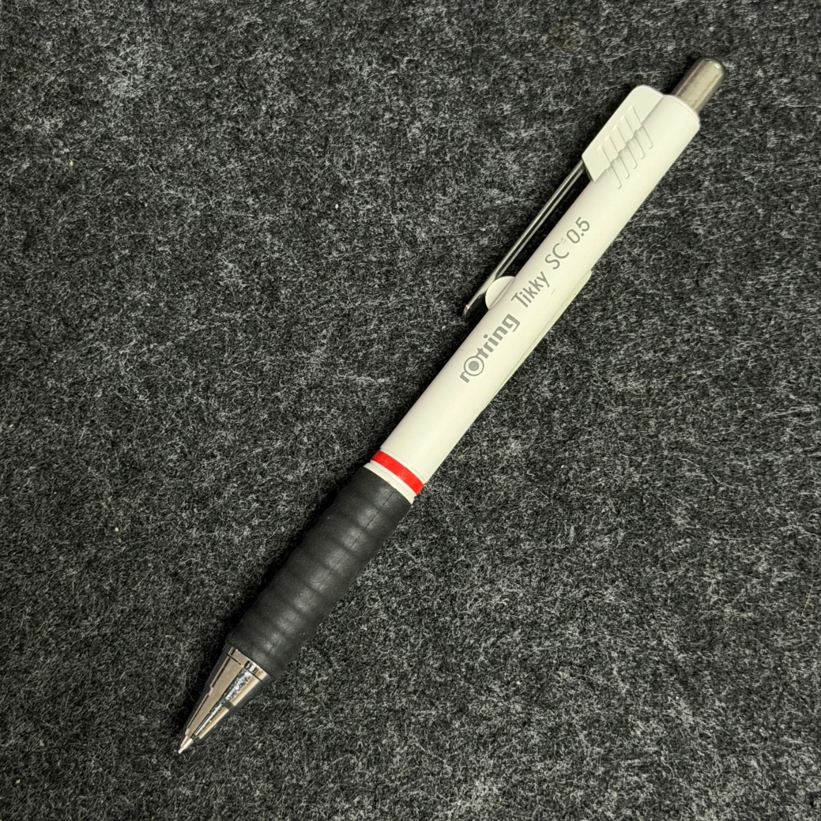 NOS Vintage rOtring Tikky SC 0.5 mm White Retractable Sleeve Rare w/ Sticker