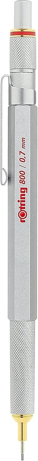 rOtring 800 Mechanical Pencil, 0.7 mm, Silver Metal Barrel Graphite Pencil Twist