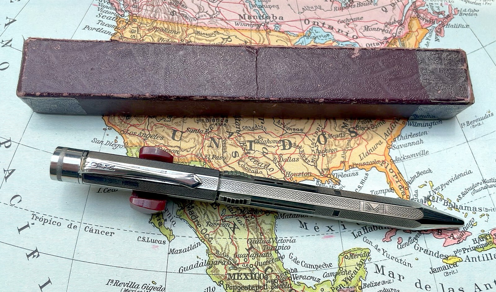 Antique Norma 4 Colours Pencil in Silver-Plated w/Case, Germany (CM3199)