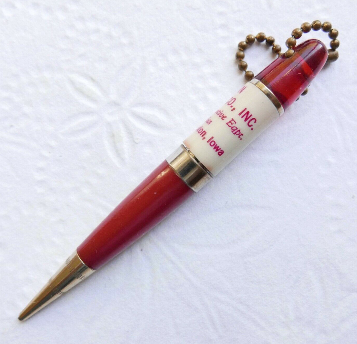Vintage Creston Auto Supply Co. Advertising Mechanical Golf Pencil IA. WORKS G3