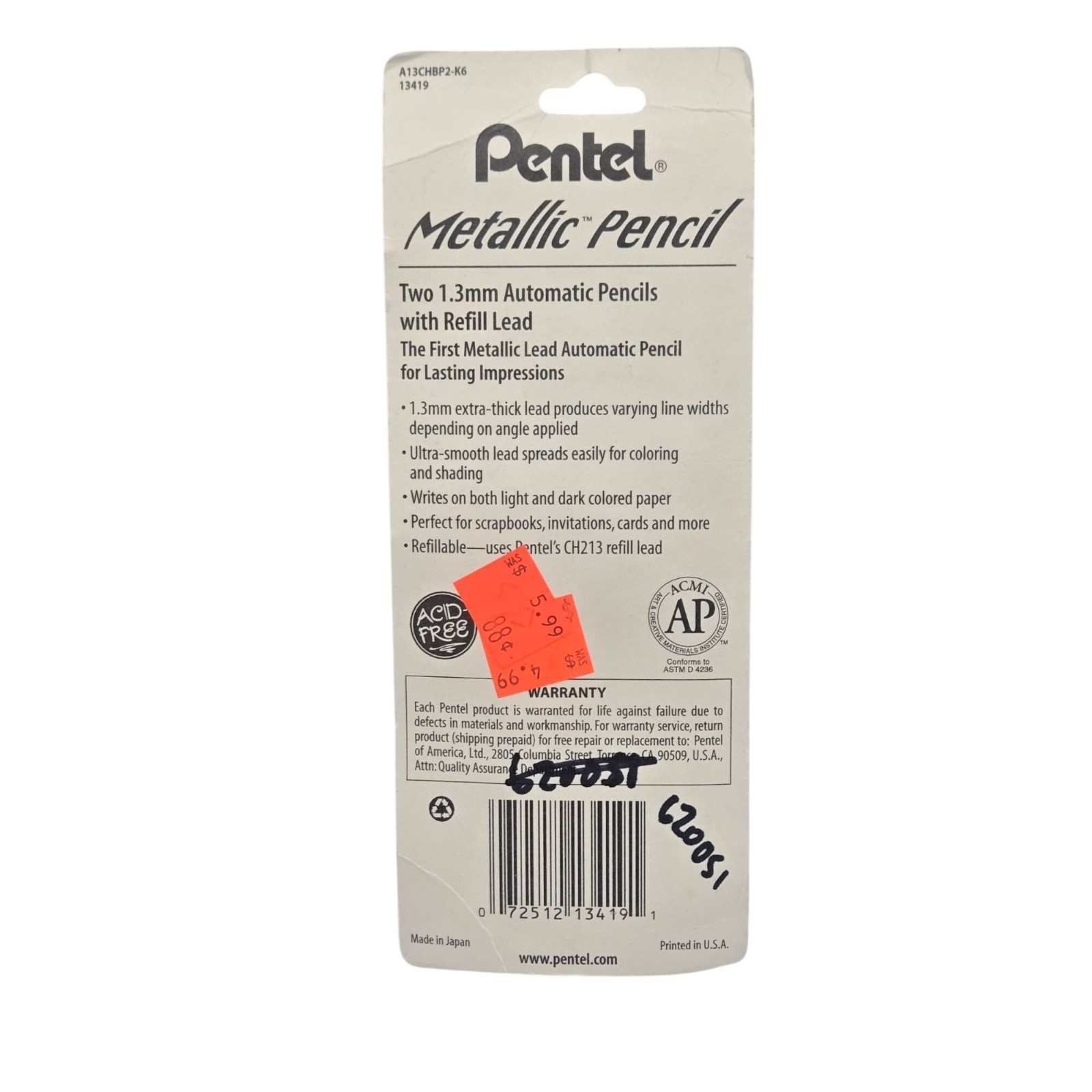 Pentel Metallic Automatic Pencils 1.3mm With Refill Lead Copper Color NOS