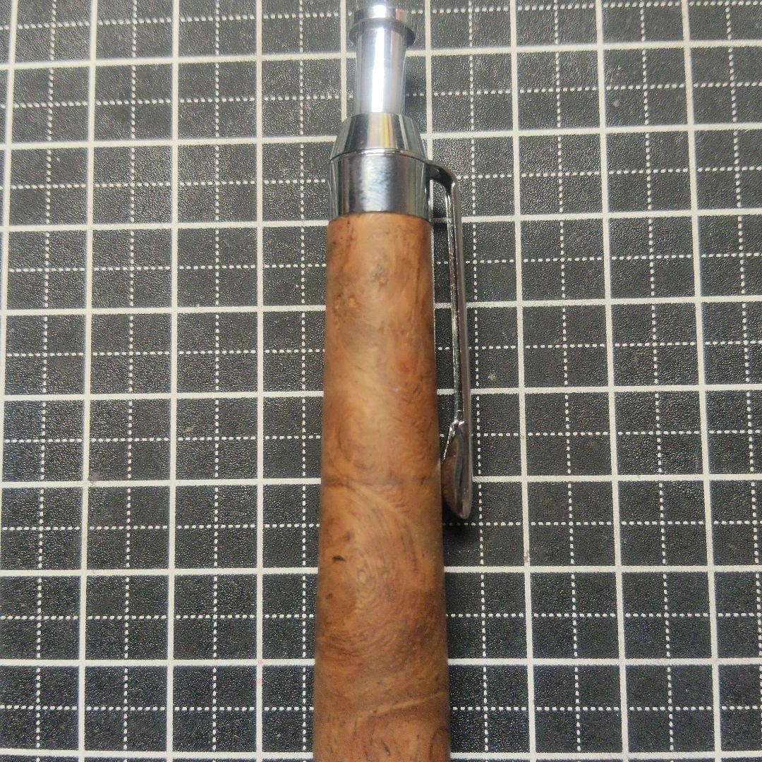 Handmade wood-shaft mechanical pencil, quince, red and white, 0.5mm, brass