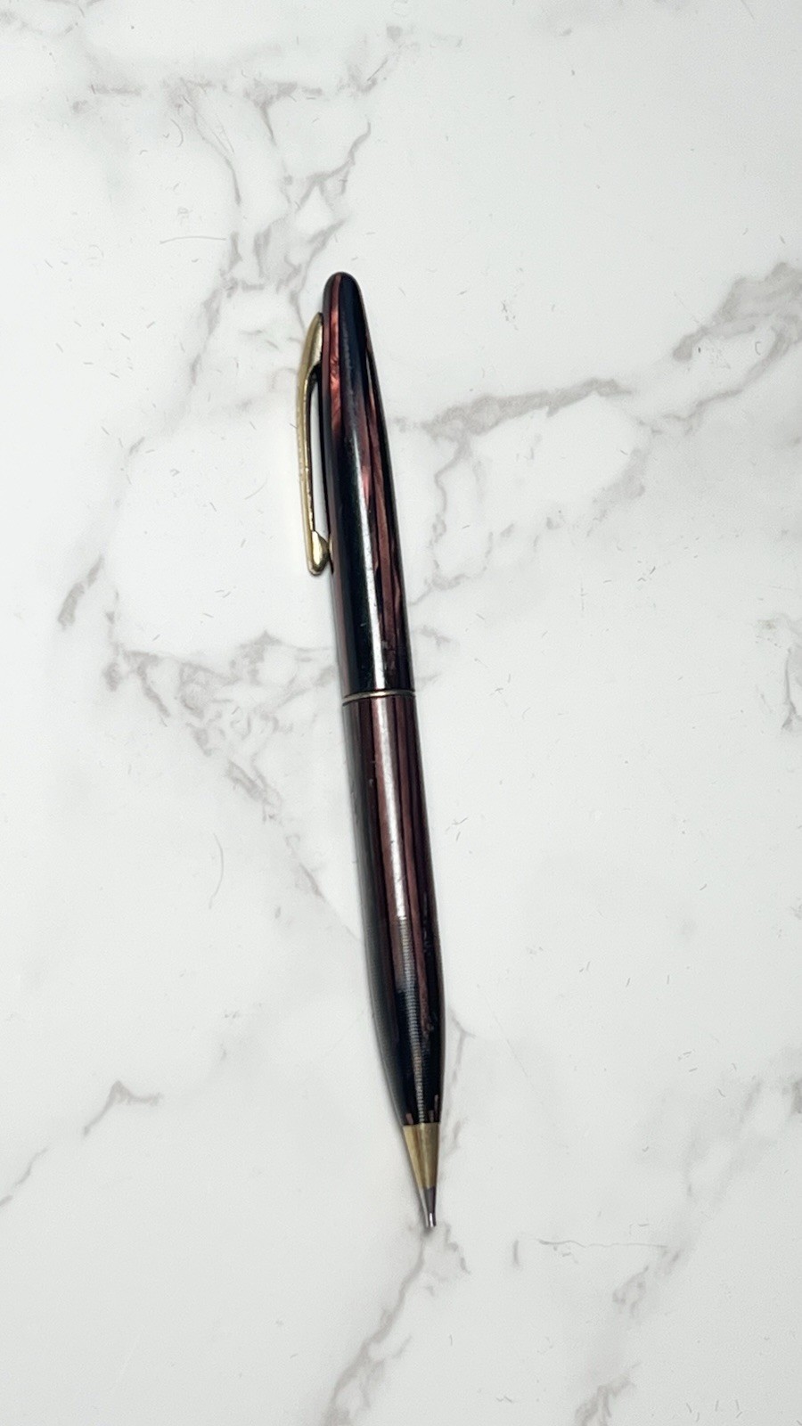 Vintage Sheaffer Balance Mechanical Pencil Red Striated Celluloid USA