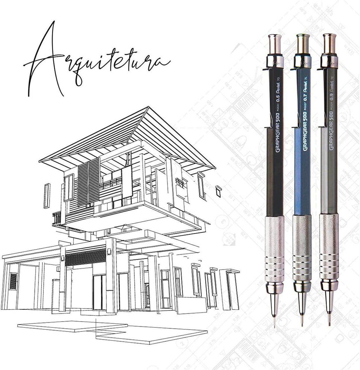 Graphgear 500 Mechanical Drafting Pencil, (0.5Mm), Fine Line, Black Barrel (PG52