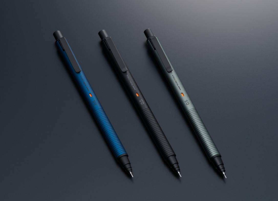 Uni Kuru Toga Metal Black Blue Gray Set of 3 Mechanical Pencil 0.5mm M5-KH 1P