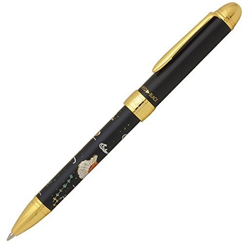 Elegant Maki-e Goldfish 2-Color Ballpoint Pen + Mechanical Pencil, Black, Sailor