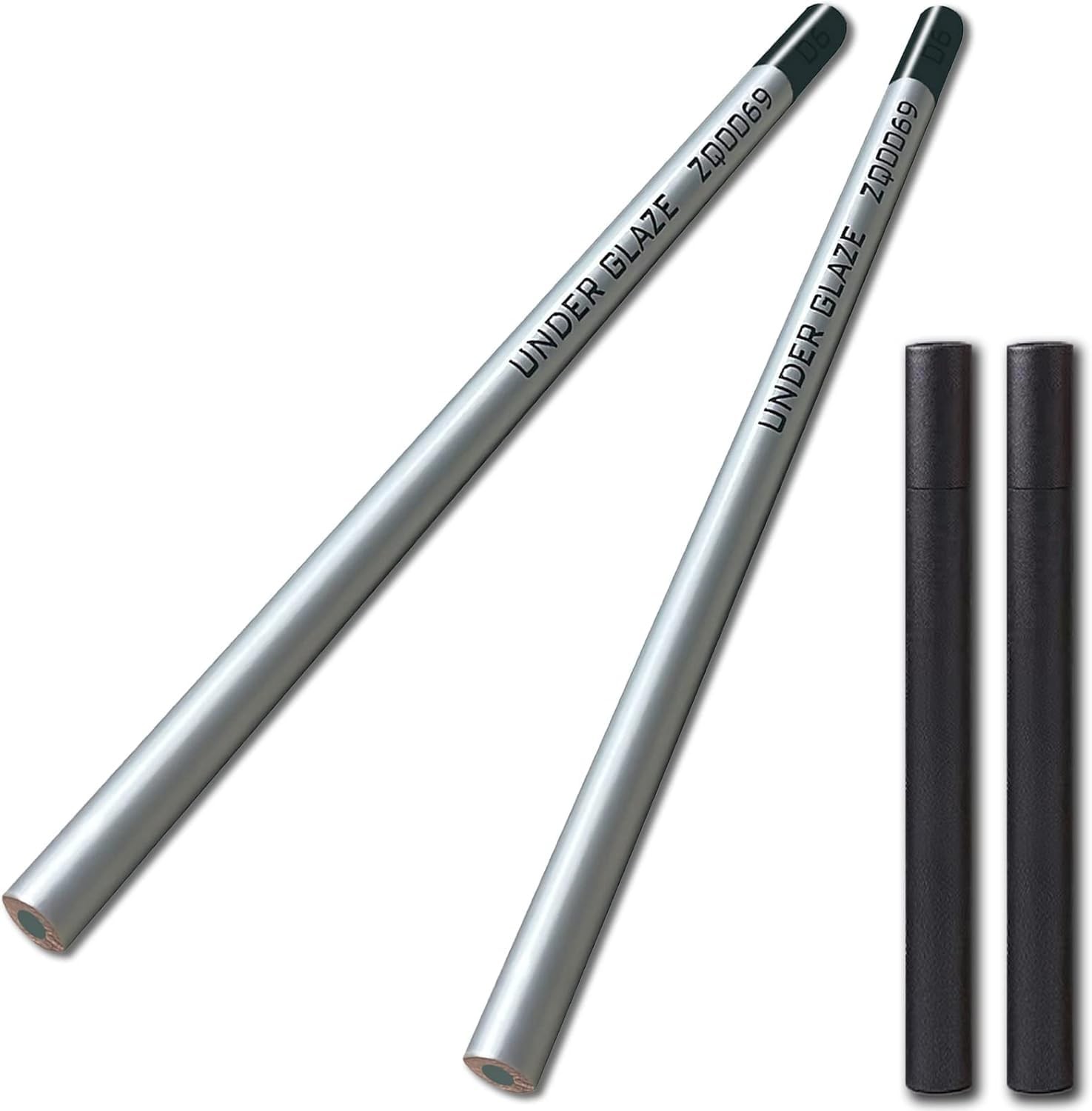 ZZYFGH 2 Pcs Black Underglaze Pencils, Glaze 1 Count (Pack of 2),