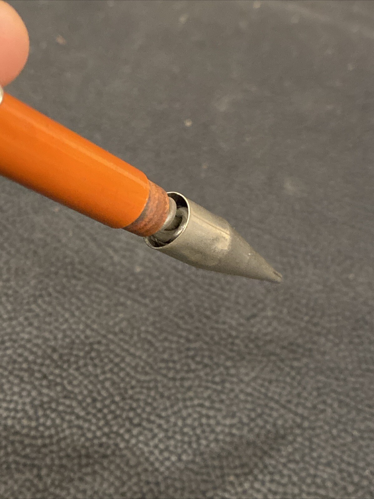 VTG Blue and Silver Welsh Mfg Co Working Mechanical Pencil Antique ORANGE AS IS*