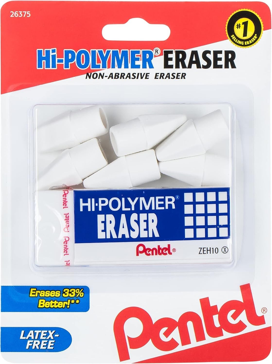 Ultimate Hi-Polymer Eraser Pack: 6 Pencil Caps & Large Block – Smudge Free