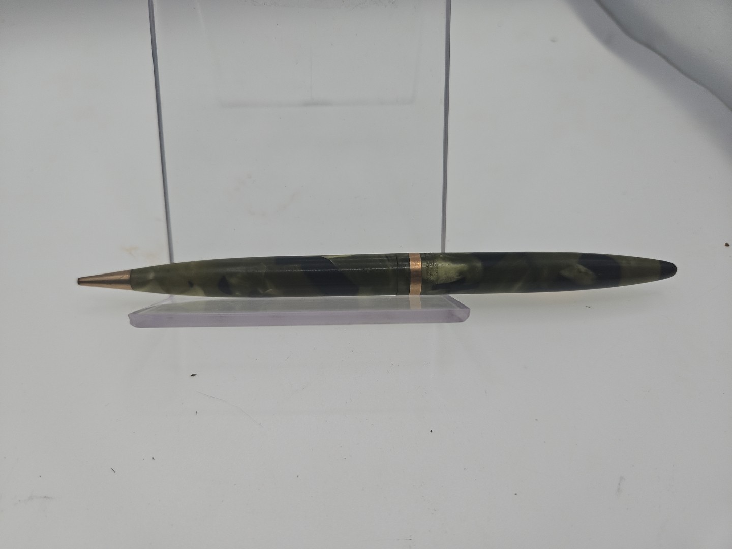 VINTAGE SHEAFFER GREEN Black MARBLE Retractable PENCIL