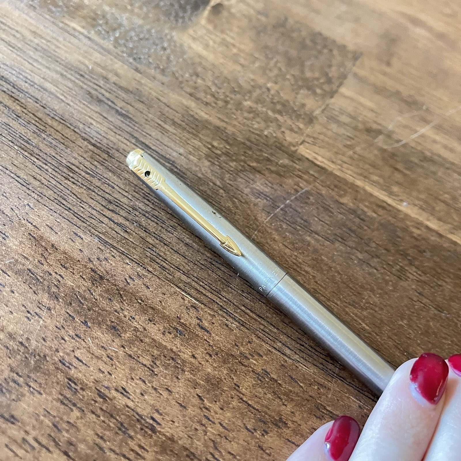 Vintage Parker Flighter Mechanical Pencil 0.9mm – Brushed Stainless Finish
