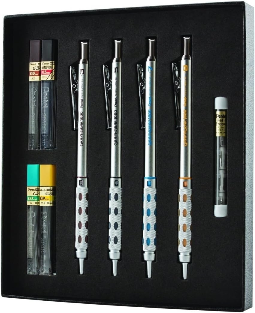 Super Hi-Polymer HB Lead Pencil Set – Color Coded Sizes