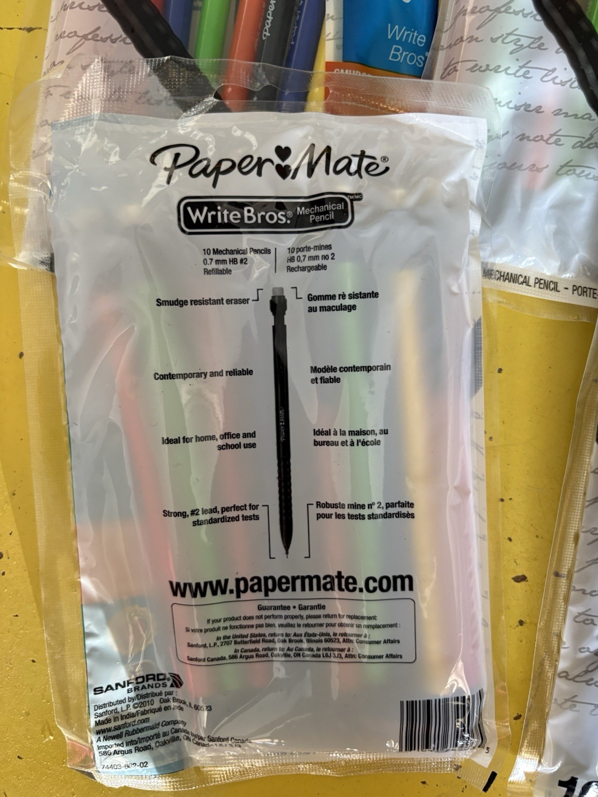 Paper Mate Write Bros Mechanical Pencils, 0.7mm HB #2 Assorted Colors 4 Pkgs