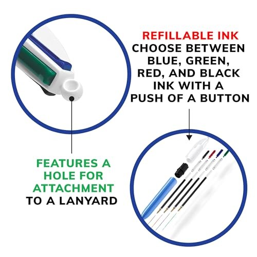 4-Color Retractable Ballpoint 3 Count (Pack of 1) Assorted – Original Original