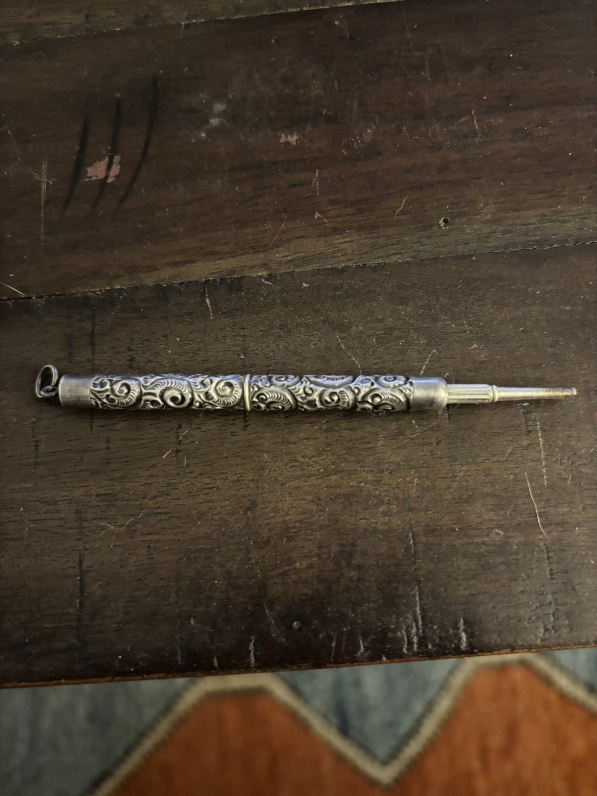 Antique Victorian Sterling Silver Chatelaine Ornate Pencil – Possibly Sterling