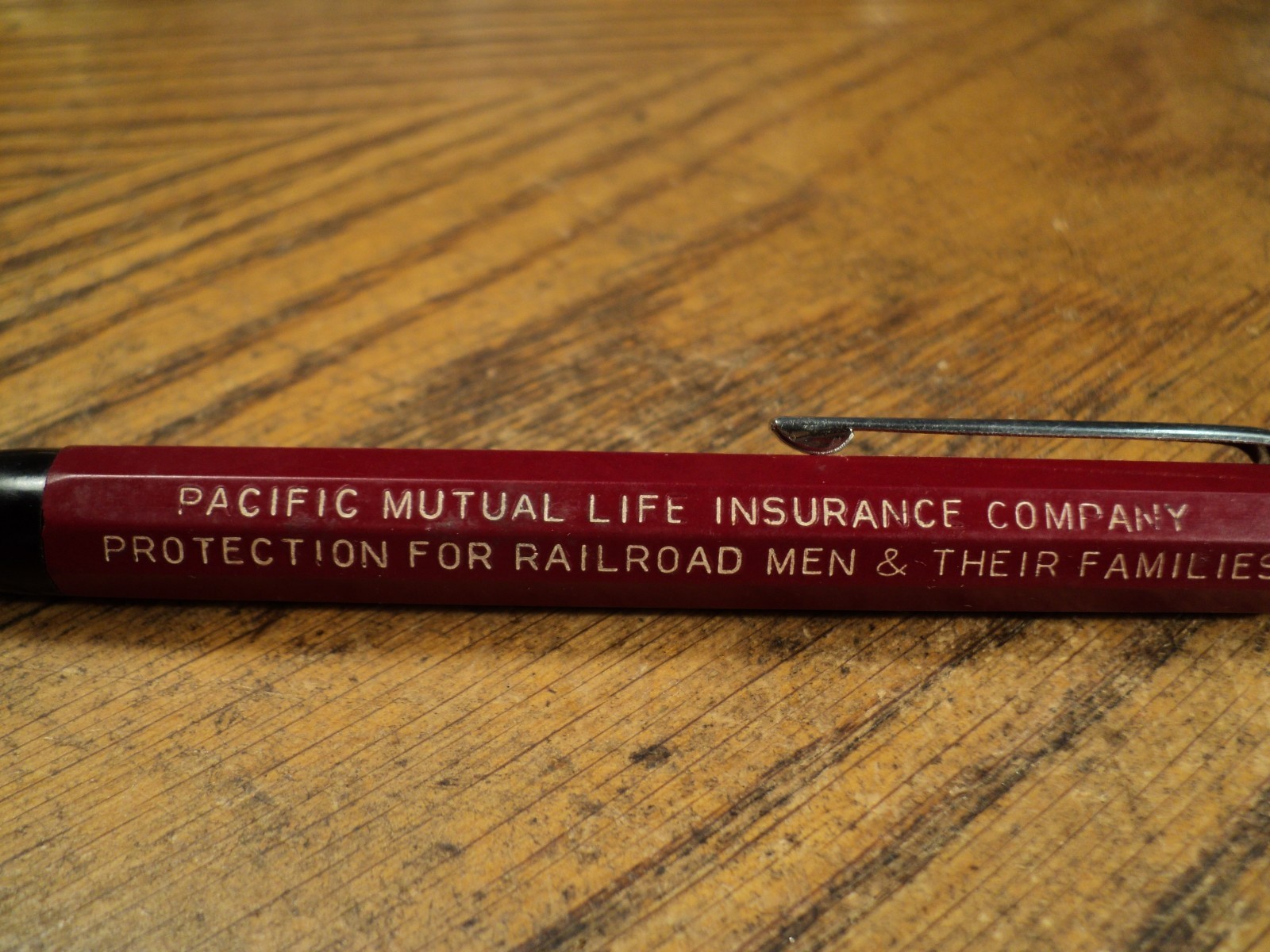 Vintage Autopoint Mechanical Pencil Pacific Mutual Life Insurance Railroad Men