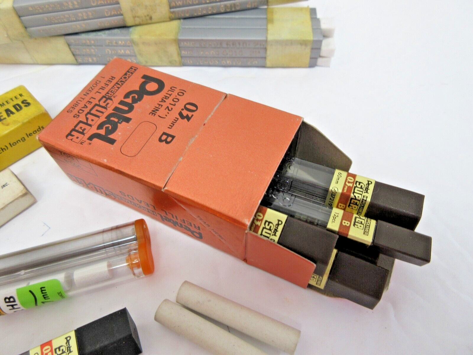 Huge Lot 450 Pencil Leads Collection Artist Drawing Mechanical Pencil Vtg-Modern
