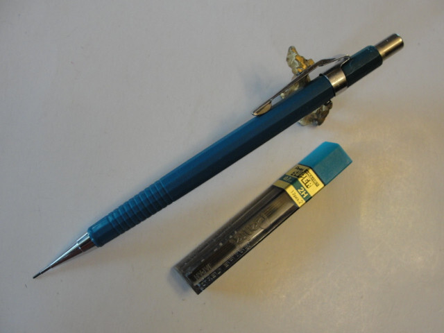 Vintage Pentel P207 Blue Mechanical Pencil w/ Tube of 0.7mm Lead