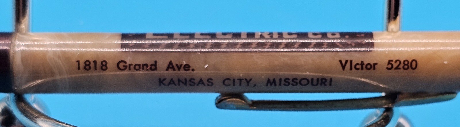 Redi Point Pencil Brown Tan Mother Of Pearl Marbled Look Advertisement KCMO Vtg