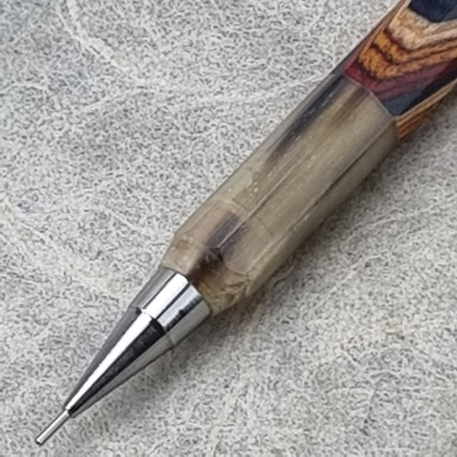 Hand Crafted Pentel P-205(0.5mm) Mechanical Pencil with Octagonal Buffalo Barrel