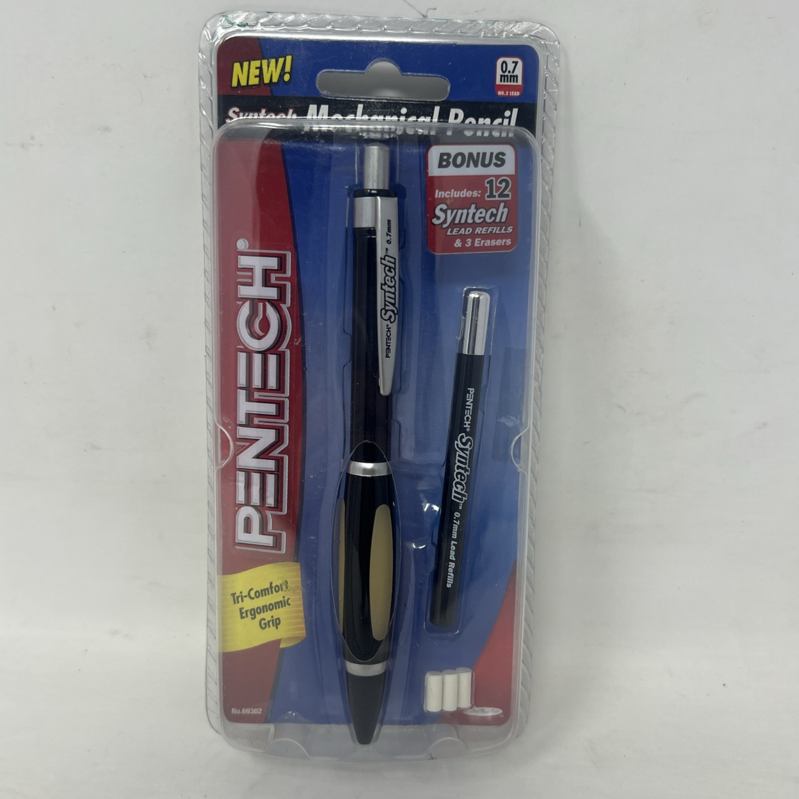 NOS Pentech Syntech Mechanical Pencil .7mm 2006 New HTF Black With Lead