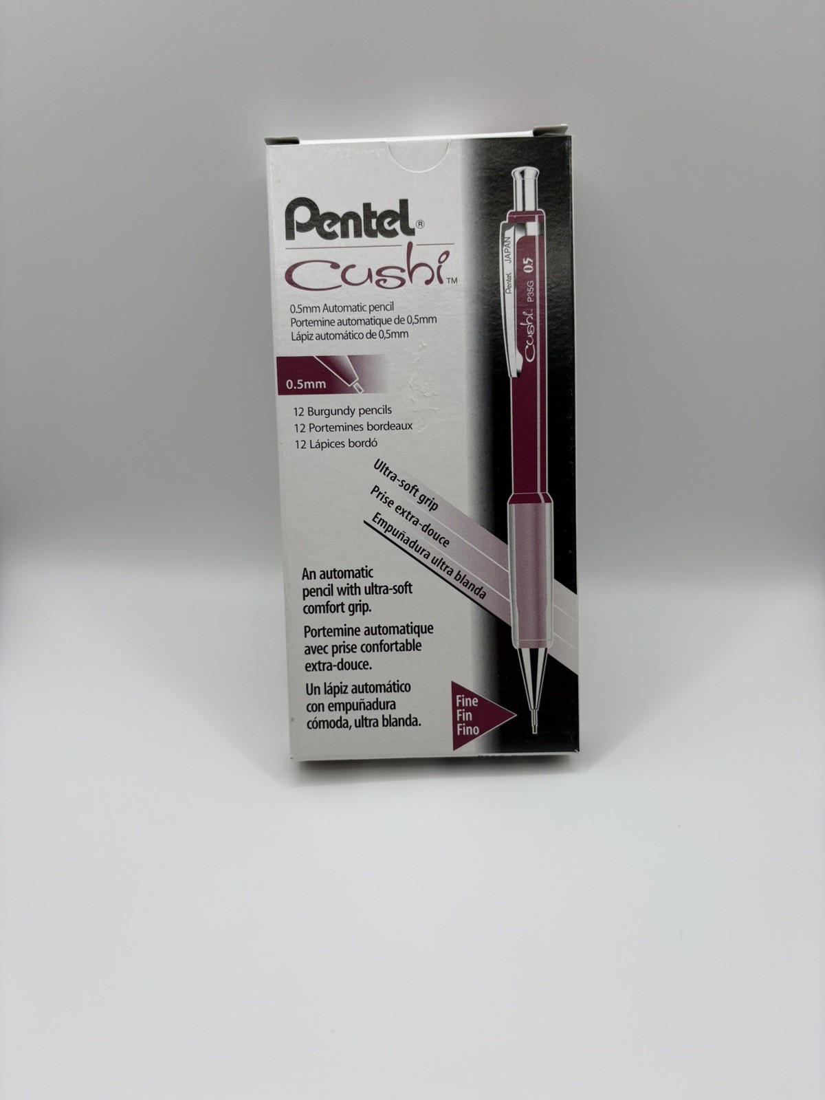 Box of 12 VINTAGE PENTEL PENCILS: “CUSHI” P35G 0.5mm – MADE IN JAPAN – New-Rare