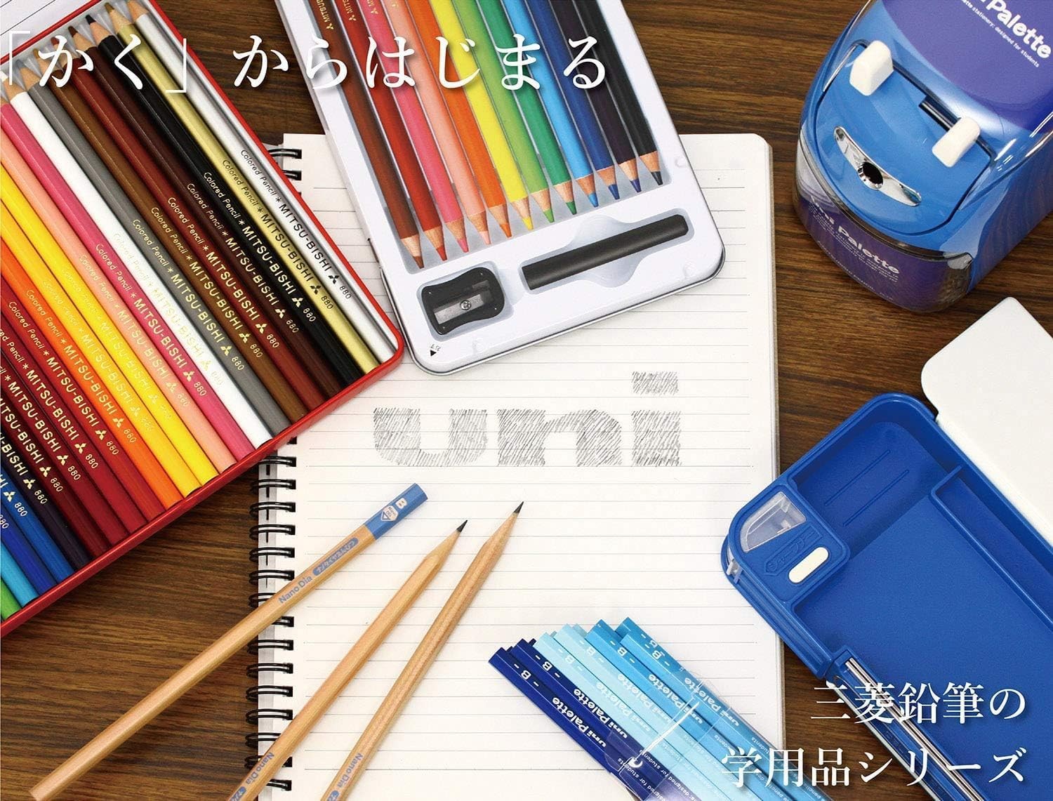 Mitsubishi Pencil Unipalette 2B Writing Pencil, Pastel Blue, 1 Dozen, K5560