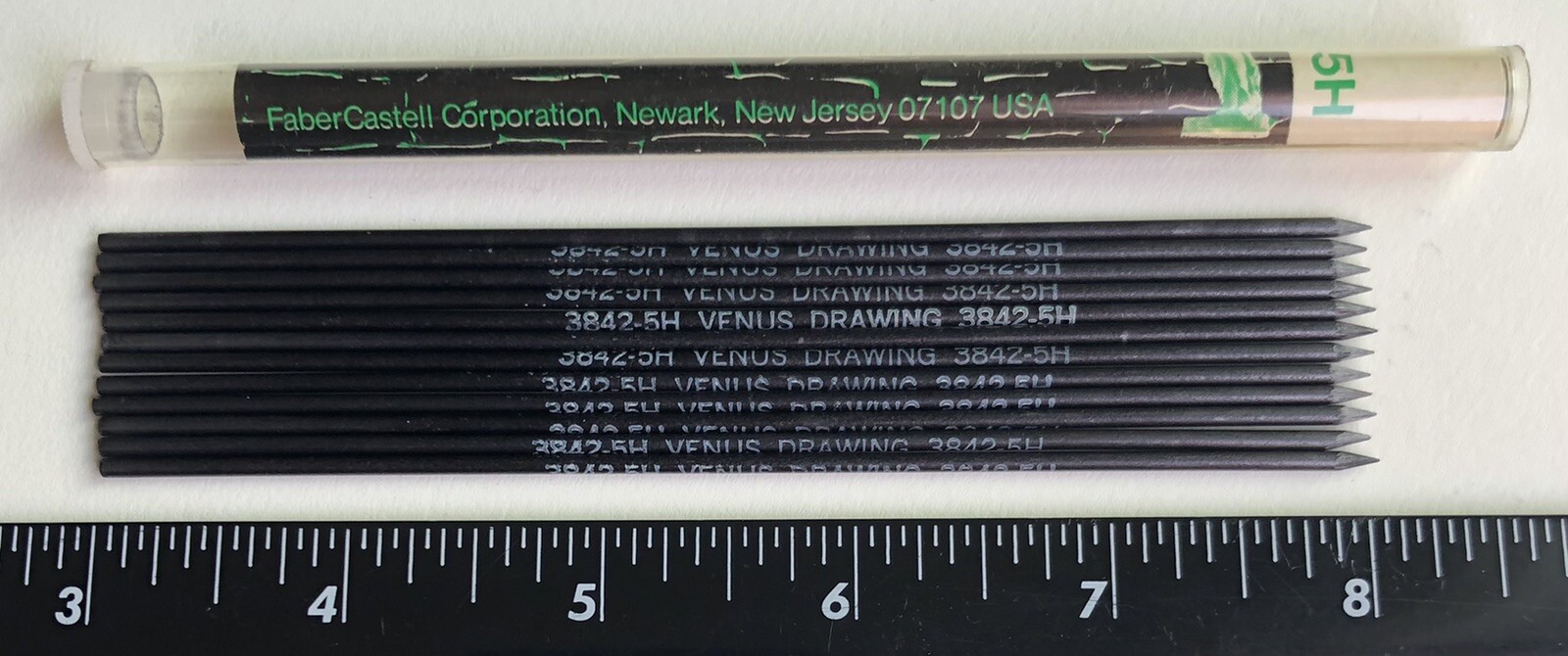 Vintage Faber Castell VENUS 3842 Drawing 2mm 5H Leads NOS Tube Of 12 NJ USA