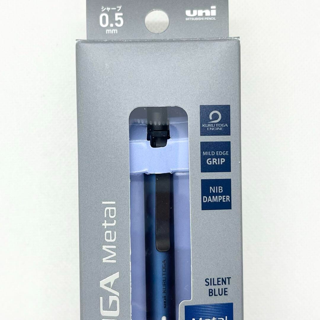 Uni Kuru Toga Metal Mechanical Pencil Silent Blue 0.5mm M5-KH Japan New
