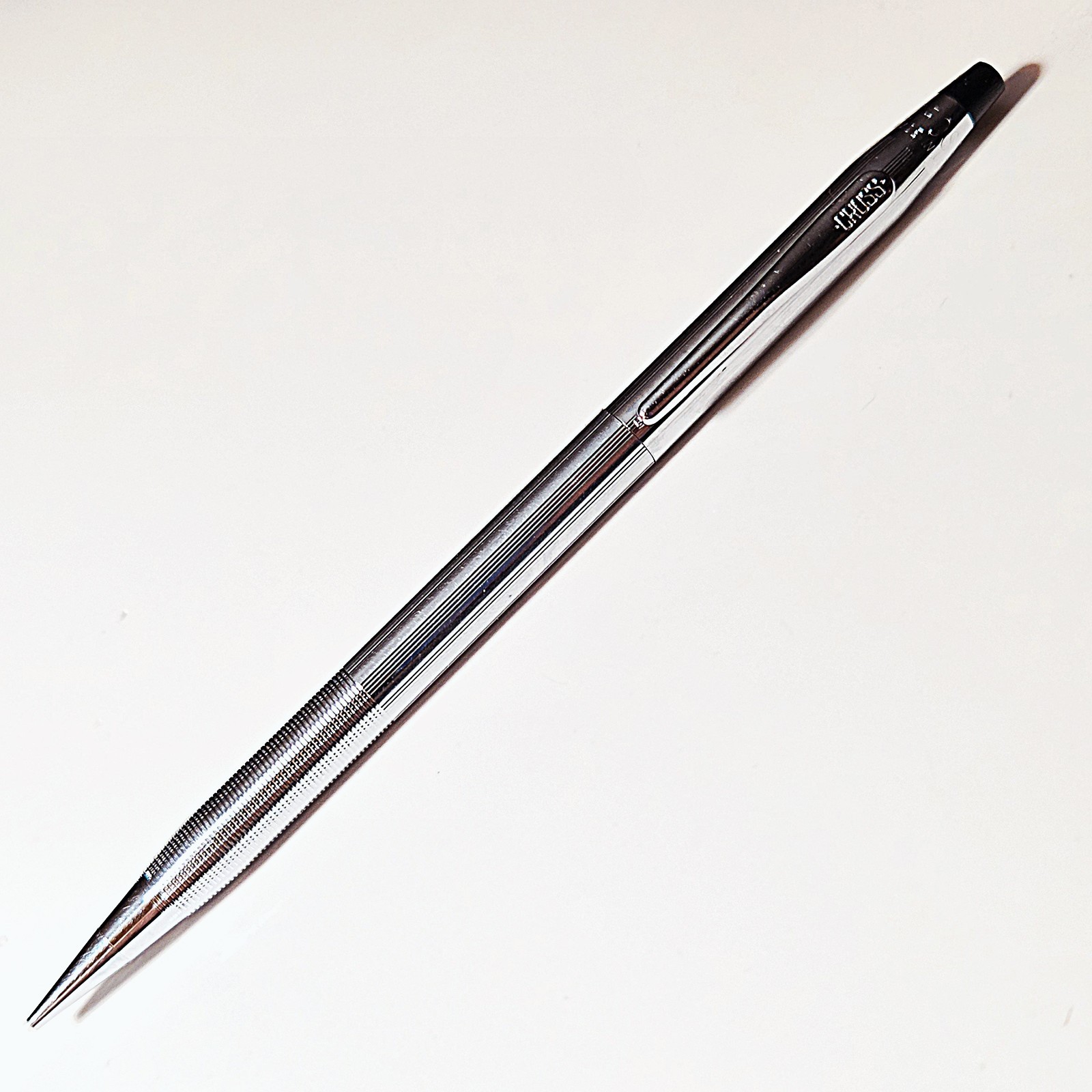 Vintage Cross Century Chrome w/Knurled Grip .9mm Pencil 1960’s USA (No Monogram)
